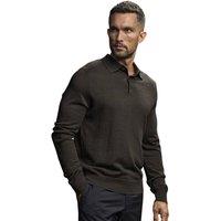 TEE JAYS Men's Knitted Polo Shirt in Black | Size: Medium