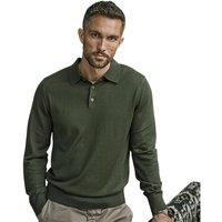 TEE JAYS Men's Knitted Polo Shirt in Dark Green | Size: XL