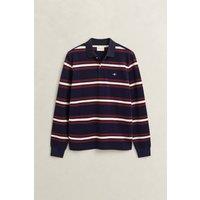 Gant Men's Striped Long Sleeve Polo Classic Blue | Size: Large