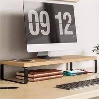 Nordara Black & Natural Monitor Stand 50*20*8cm Laptop TV Riser