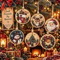 YnysTec 6Pcs DIY Diamond Painting Wooden Christmas Ornament Kit Tree Hanging in Yellow | Size: 6 Pack