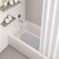 Showerdrape Showerplus White Shower curtain & Rings & Hydro Anti Slip Bath Mat | Size: 180 cm width x 180 cm drop