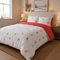 Rapport Home Cute Penguins Christmas Duvet Cover Set Red | Size: King