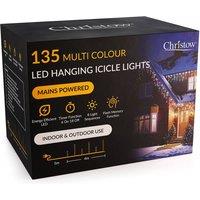 Christow Christmas Icicle Lights Indoor Outdoor Flashing 135 LED 4m