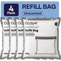 LIVIVO HumiDrop Dehumidifier Refill Bags - 4 Pack 480g Long-Lasting in White