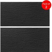 ENER-J Britwall Textured Midnight Ridge Stone Wall Panel 1200 x 600 x 4 mm Pack of 2 Midnight Ridge Stone in Black