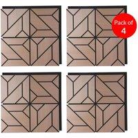 ENER-J EchoGrid Acoustic Wall Panel PET MDF Size 610 x 610mm (Pack of 4) in Light Brown
