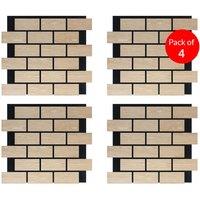 ENER-J Brick Pattern Acoustic Wall Panel PET MDF Size 610 x 690mm (Pack of 4) in White