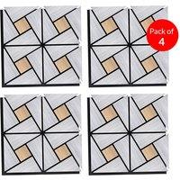 ENER-J Geometric Acoustic Wall Panel PET MDF Size 610 x 610 mm (Pack of 4) in Silver