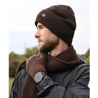 Harvey Makin Hat, Gloves & Scarf Gift Set - Chocolate in Dark Brown