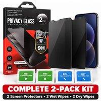 BluCore 2-Pack Privacy Screen Protector for iPhone16/15/14Pro in Clear