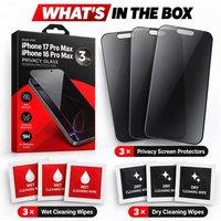 BluCore iPhone 17 Pro Max & iPhone 3-Pack Privacy Screen Protectors in Clear