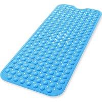 VOGREX Blue Extra Large Anti-Mold Rubber Bath Mat Non Slip Suction Cups