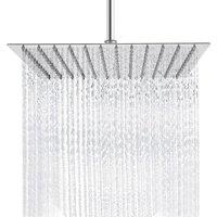 VOGREX 8 Inch Square Chrome Rainfall Waterfall Shower Head in Silver