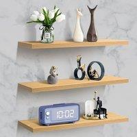 FORGEVIO Light Walnut 60cmx15cmx1.5cm Picture Ledge Display Rack in Light Oak | Size: 60 cmx15 cmx1.5 cm