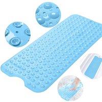 PAWNORA Light Blue 38 x 70 cm Non Slip Rubber Bath Mat