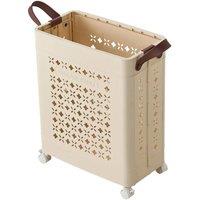 FORGEVIO M-38x22x54CM Foldable Laundry Basket Dirty Clothes Storage in Cream | Size: 38 x 22 x 54 cm