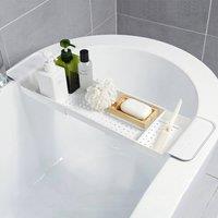 FORGEVIO White Bath Rack Extendable Over Bath Tub Caddy