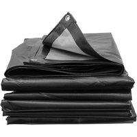 NESTLUNE 2m*3m Black Extra Heavy Duty Tarpaulin Tarp Waterproof | Size: 1kg