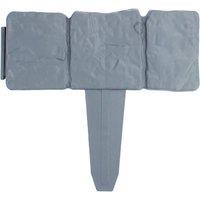 NESTLUNE Lawn Edging Interlock Waterproof Garden Border in Grey