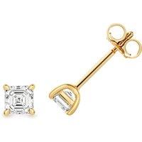 Cervin Blanc Women's Lab Grown Asscher Cut Diamond 4 Claw Studs Gold Plated Silver