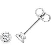 Cervin Blanc Women's Lab Grown Diamond Rubover Studs in Silver 0.30CT
