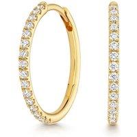 Cervin Blanc Women's Lab Grown Diamond Hoops in Gold Plated Silver 0.36CT