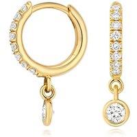 Cervin Blanc Women's Lab Grown Diamond Set Huggies in Gold Plated Silver 0.45CT