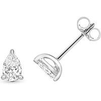 Cervin Blanc Women's Lab Grown Pear Shape Diamond 4 Claw Studs in Silver