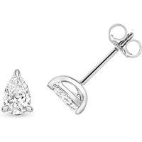 Cervin Blanc Women's Lab Grown Pear Shape Diamond Four Claw Studs in Silver