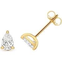 Cervin Blanc Women's Lab Grown Pear Shape Diamond 4 Claw Studs Silver Gold Plated