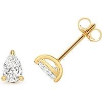 Cervin Blanc Women's Lab Grown Pear Shape Diamond 4 Claw Studs in Silver Gold Plated