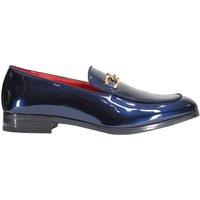 XPOSED Men's Stylish Shiny Buckle Loafers for Effortless Elegance in Navy | Size: 7