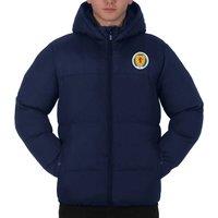 Scottish FA Men's Scotland Adults Hooded Quilted Jacket Winter Coat in Blue | Size: 3XL