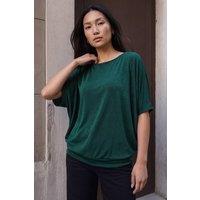 Roman Women's Bubble Hem Stretch Top in Green | Size: 10