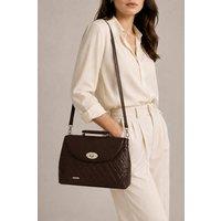 LARANGE Women's Quilted Top Handle Satchel Crossbody Bag in Brown | Size: 1 Pack