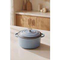 Living and Home Enameled Cast Iron Dutch Oven Pot Rust-resistant Cookware with Lid in Pale Blue | Size: 5L