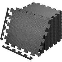 NESTLUNE black 18pc Interlocking Mat Yoga EVA Soft Foam Exercise | Size: 0-12 m