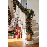 Living and Home 2.7m LED Light String Berry Ball Garland Christmas Decor in Green