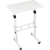 Garden Sanctuary Height Adjustable Mobile Laptop Desk with Wheels in White