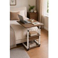 Garden Sanctuary Height Adjustable Mobile Bed Table in Walnut