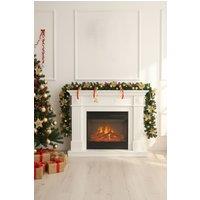 Living and Home LED Light String Berry Ball Flower Garland Christmas Decor in Green