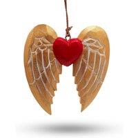 KDMD Gold Xmas Angel Wing & Heart - white detail