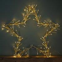 Samuel Alexander 60cm Light up Gold Christmas Star with 150 Static & Flashing Warm White LEDs
