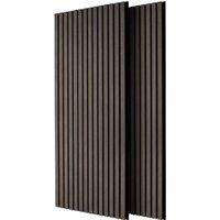 Harbour Housewares Wooden Acoustic Wall Panels - 120 x 60cm - Pack of 2 in Grey | Size: 120 x 60 cm