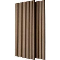 Harbour Housewares Wooden Acoustic Wall Panels - 120 x 60cm - Pack of 2 in Walnut | Size: 120 x 60 cm