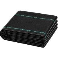 Shatchi 2m x 10m Heavy Duty Weed Barrier Fabric Woven Garden Cover Membrane in Black