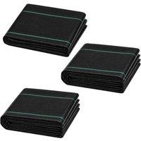 Shatchi 2m x 25m Heavy Duty Weed Barrier Fabric Woven Garden Membrane in Black | Size: 1 Pack
