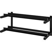 SPORTNOW Wall-Mounted Dumbbell Rack, 2-Tier Steel Design, Black