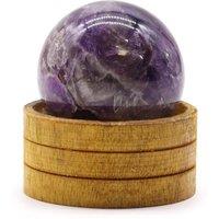 KDMD African Amethyst 50mm Gemstone Sphere with Stand for Decor in Purple